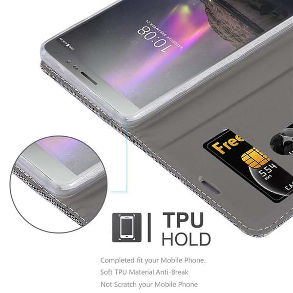 Lenovo P2 Skal Plånboksfodral med magnetisk stängning, ståfunktion och kortficka