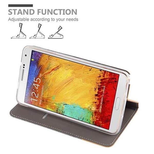 Deksel til Samsung Galaxy NOTE 3 Lommebokdeksel med magnetisk lukking, stativfunksjon og kortlomme