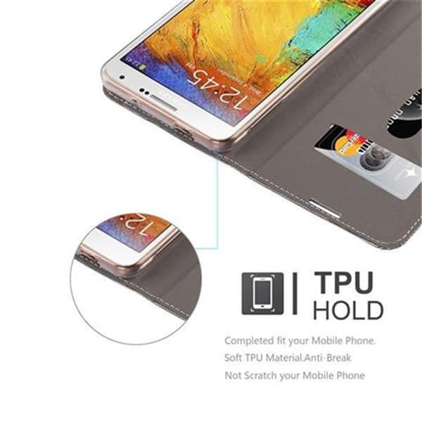 Deksel til Samsung Galaxy NOTE 3 Lommebokdeksel med magnetisk lukking, stativfunksjon og kortlomme