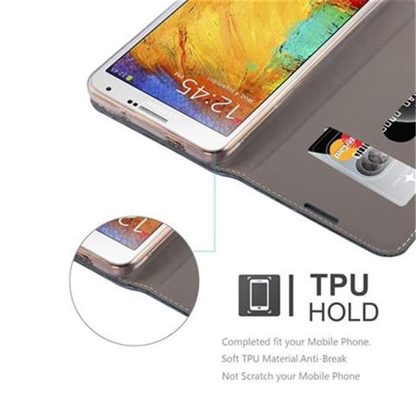 Samsung Galaxy NOTE 3 Skal Plånboksfodral med magnetisk stängning, ståfunktion och kortficka