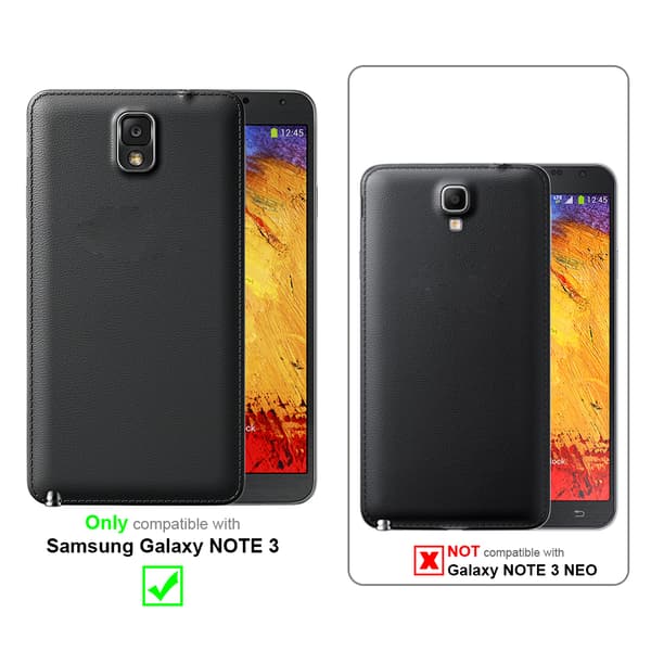 Deksel til Samsung Galaxy NOTE 3 Lommebokdeksel med magnetisk lukking, stativfunksjon og kortlomme