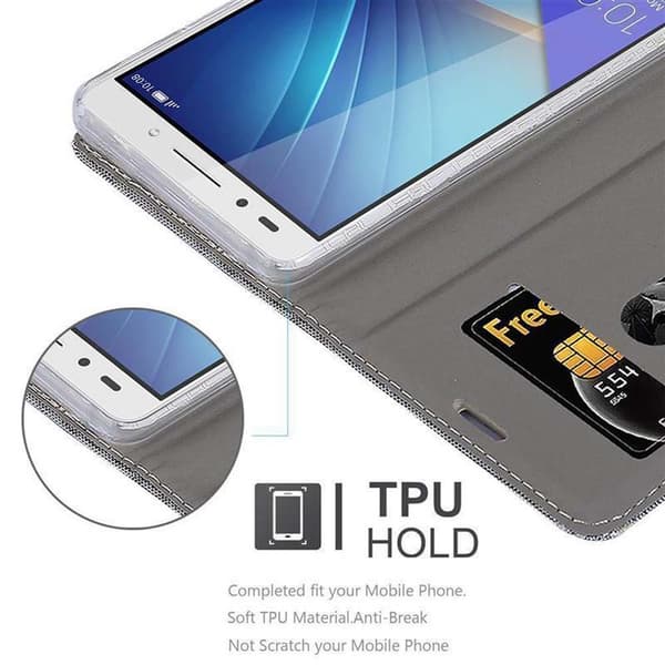 Honor 7 Suojakotelo Suojakuori Lompakkokotelo Matkapuhelinkotelo jossa magneettisuljenta, jalusta-toiminto ja korttitasku