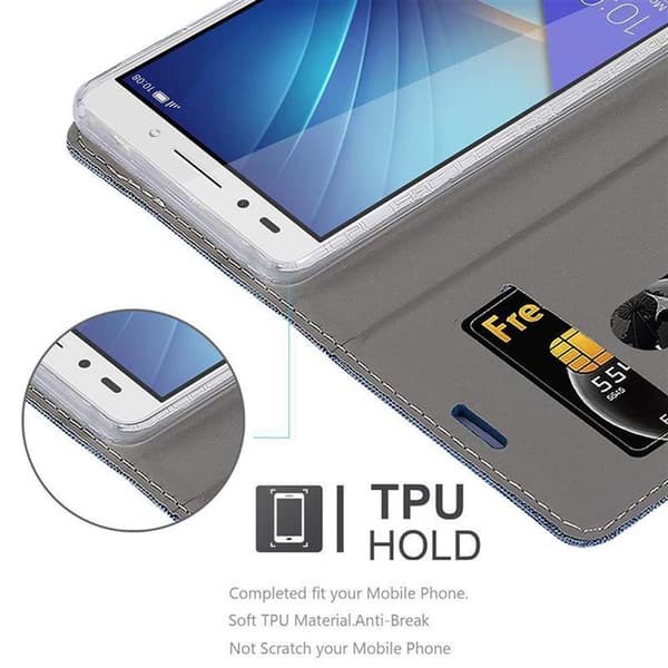 Honor 7 Suojakotelo Suojakuori Lompakkokotelo Matkapuhelinkotelo jossa magneettisuljenta, jalusta-toiminto ja korttitasku