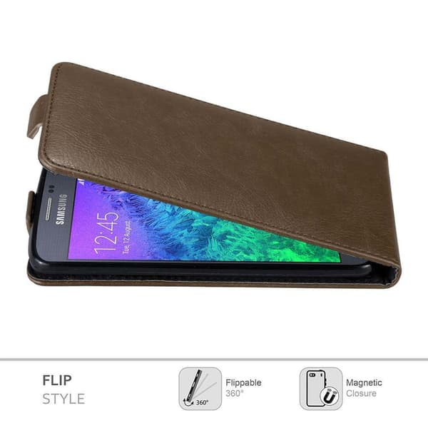 Deksel til Samsung Galaxy ALPHA Flip Etui med magnetisk lukking