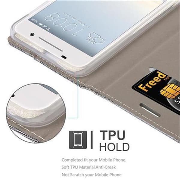 HTC ONE A9 Suojakotelo Suojakuori Lompakkokotelo Matkapuhelinkotelo jossa magneettisuljenta, jalusta-toiminto ja korttitasku