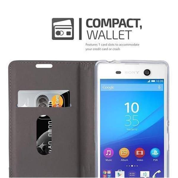 Sony Xperia M5 Suojakotelo Suojakuori Lompakkokotelo Matkapuhelinkotelo jossa magneettisuljenta, jalusta-toiminto ja korttitasku