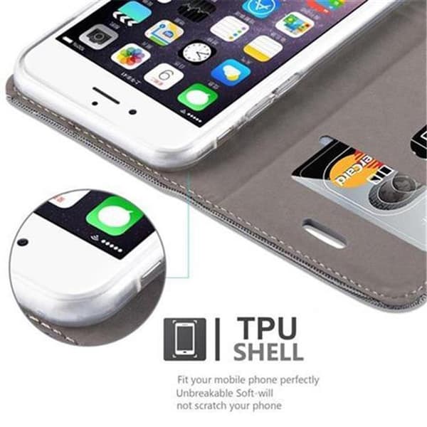 iPhone 6 PLUS / 6S PLUS Suojakotelo Suojakuori Lompakkokotelo Matkapuhelinkotelo jossa magneettisuljenta, jalusta-toiminto ja korttitasku