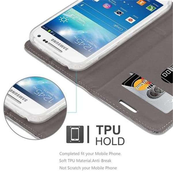 Samsung Galaxy S4 MINI Skal Plånboksfodral med magnetisk stängning, ståfunktion och kortficka