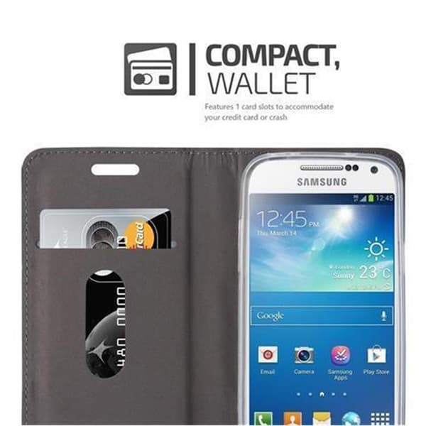 Samsung Galaxy S4 MINI Skal Plånboksfodral med magnetisk stängning, ståfunktion och kortficka