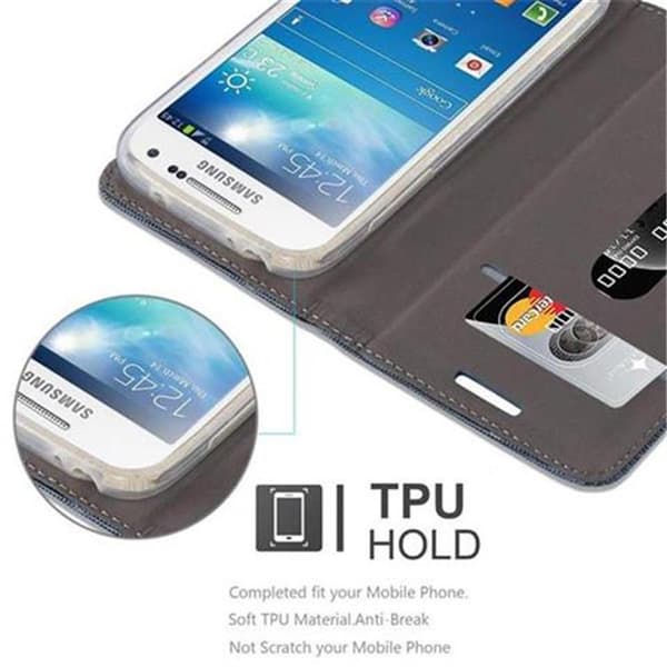 Samsung Galaxy S4 MINI Skal Plånboksfodral med magnetisk stängning, ståfunktion och kortficka