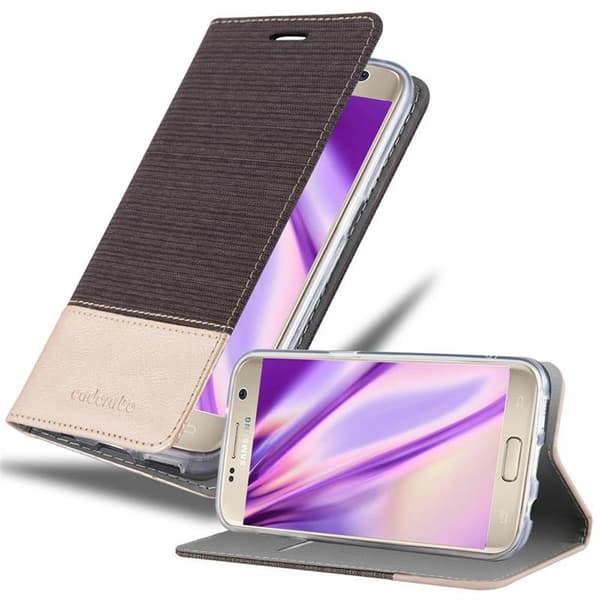 Deksel til Samsung Galaxy S7 Lommebokdeksel med magnetisk lukking, stativfunksjon og kortlomme