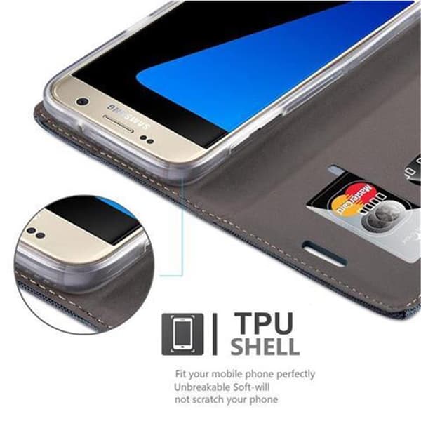 Samsung Galaxy S7 Suojakotelo Suojakuori Lompakkokotelo Matkapuhelinkotelo jossa magneettisuljenta, jalusta-toiminto ja korttitasku