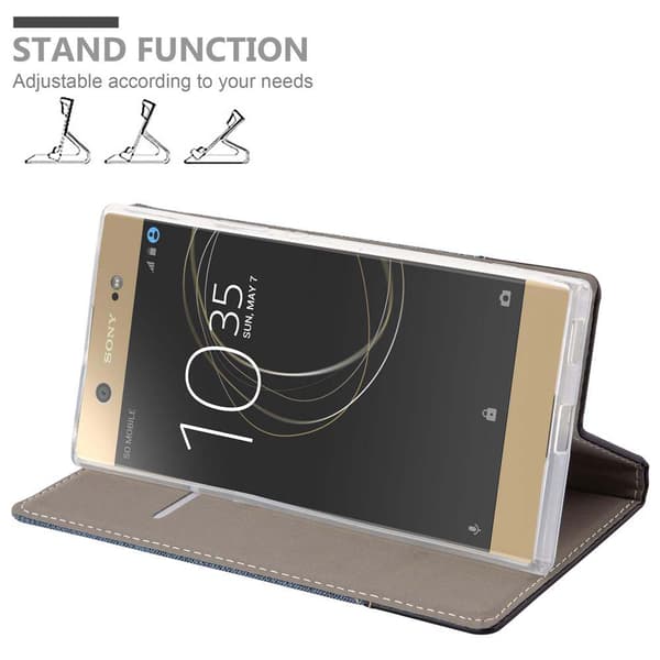 Deksel til Sony Xperia XA1 ULTRA Lommebokdeksel med magnetisk lukking, stativfunksjon og kortlomme