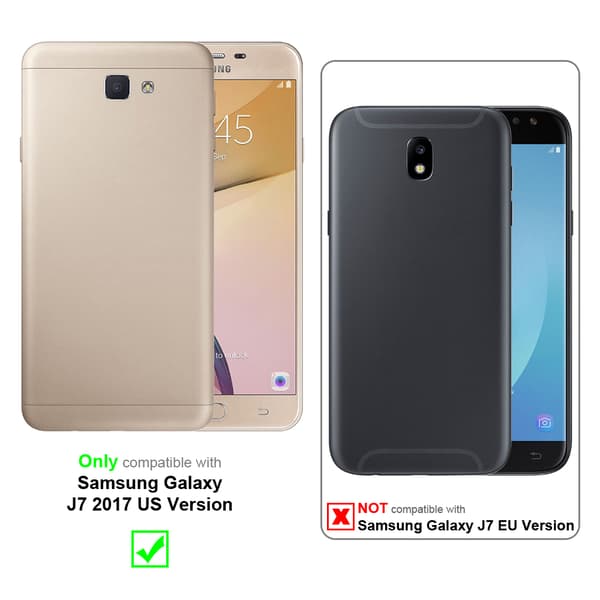 Deksel til Samsung Galaxy J7 2017 US Version Lommebokdeksel med magnetisk lukking, stativfunksjon og kortlomme