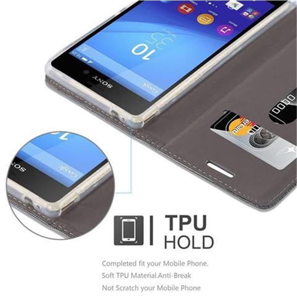 Sony Xperia M4 AQUA Suojakotelo Suojakuori Lompakkokotelo Matkapuhelinkotelo jossa magneettisuljenta, jalusta-toiminto ja korttitasku