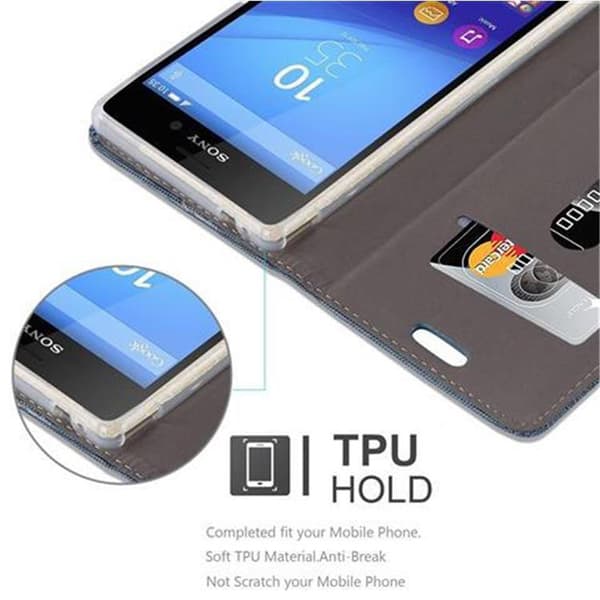 Sony Xperia M4 AQUA Suojakotelo Suojakuori Lompakkokotelo Matkapuhelinkotelo jossa magneettisuljenta, jalusta-toiminto ja korttitasku