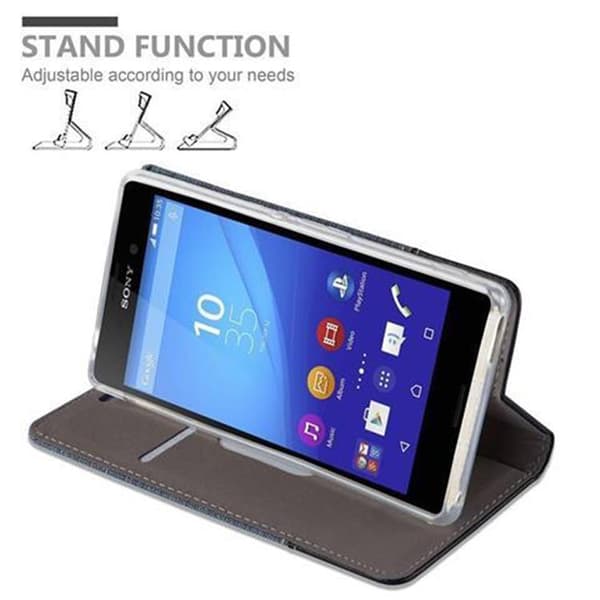 Sony Xperia M4 AQUA Suojakotelo Suojakuori Lompakkokotelo Matkapuhelinkotelo jossa magneettisuljenta, jalusta-toiminto ja korttitasku