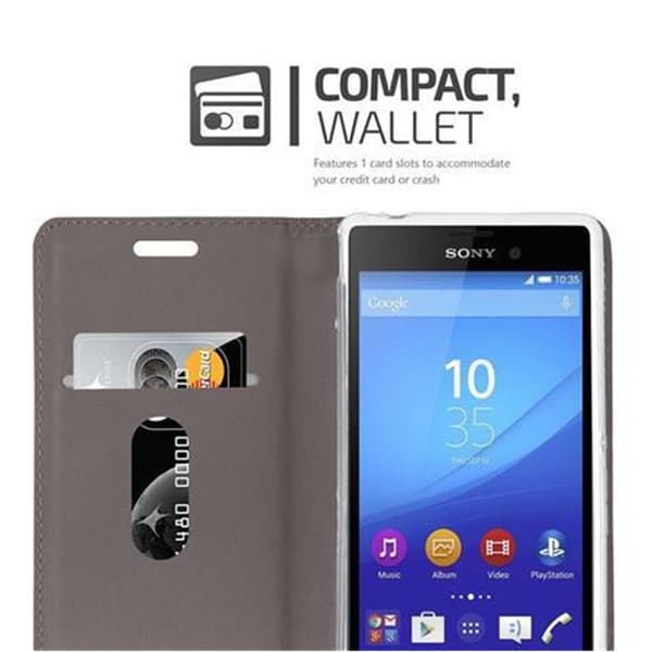 Sony Xperia M4 AQUA Suojakotelo Suojakuori Lompakkokotelo Matkapuhelinkotelo jossa magneettisuljenta, jalusta-toiminto ja korttitasku