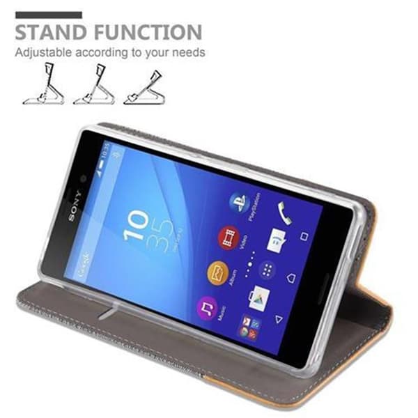 Sony Xperia M4 AQUA Suojakotelo Suojakuori Lompakkokotelo Matkapuhelinkotelo jossa magneettisuljenta, jalusta-toiminto ja korttitasku