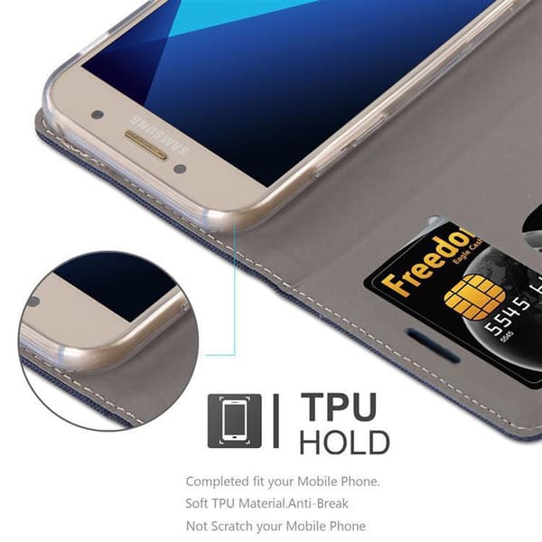 Samsung Galaxy A3 2017 Skal Plånboksfodral med magnetisk stängning, ståfunktion och kortficka