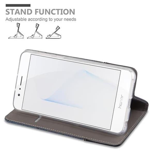 Honor 8 / 8 PREMIUM Skal Plånboksfodral med magnetisk stängning, ståfunktion och kortficka