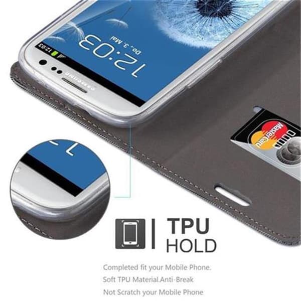 Deksel til Samsung Galaxy S3 / S3 NEO Lommebokdeksel med magnetisk lukking, stativfunksjon og kortlomme