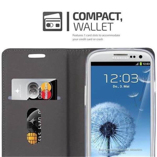 Deksel til Samsung Galaxy S3 / S3 NEO Lommebokdeksel med magnetisk lukking, stativfunksjon og kortlomme