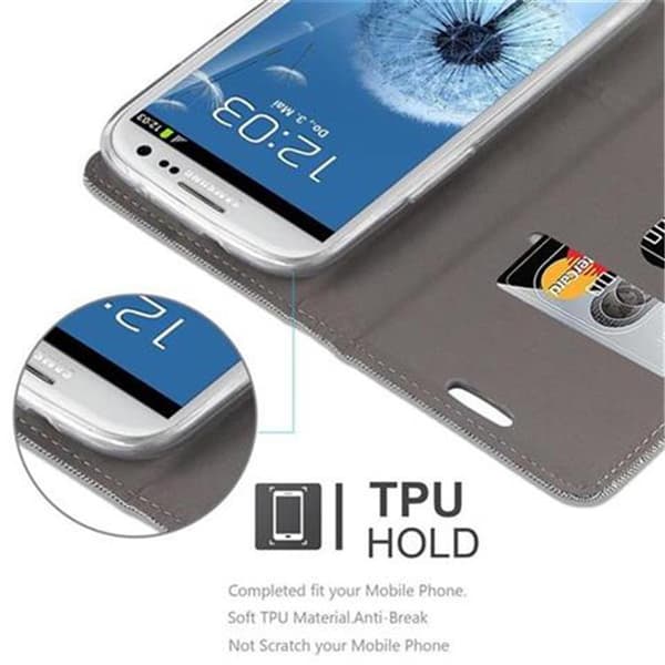 Deksel til Samsung Galaxy S3 / S3 NEO Lommebokdeksel med magnetisk lukking, stativfunksjon og kortlomme
