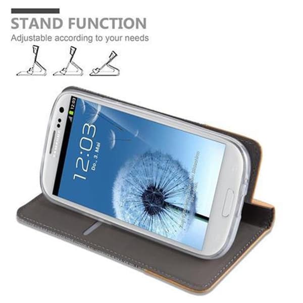 Deksel til Samsung Galaxy S3 / S3 NEO Lommebokdeksel med magnetisk lukking, stativfunksjon og kortlomme