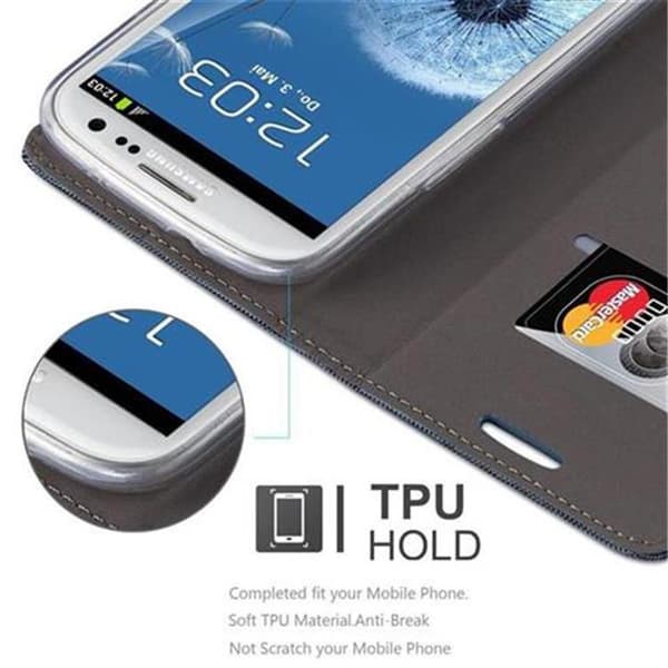 Deksel til Samsung Galaxy S3 / S3 NEO Lommebokdeksel med magnetisk lukking, stativfunksjon og kortlomme