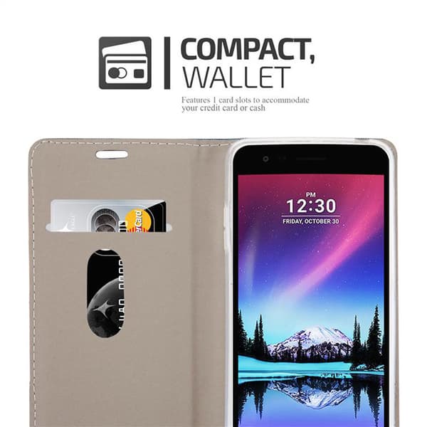 LG K4 2017 Suojakotelo Suojakuori Lompakkokotelo Matkapuhelinkotelo jossa magneettisuljenta, jalusta-toiminto ja korttitasku