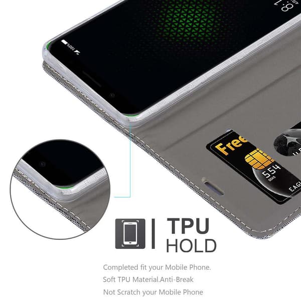 Deksel til Xiaomi BLACK SHARK Lommebokdeksel med magnetisk lukking, stativfunksjon og kortlomme