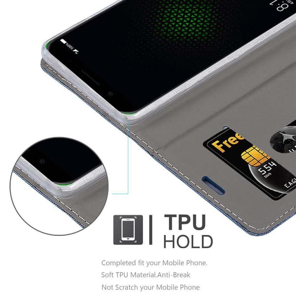 Deksel til Xiaomi BLACK SHARK Lommebokdeksel med magnetisk lukking, stativfunksjon og kortlomme