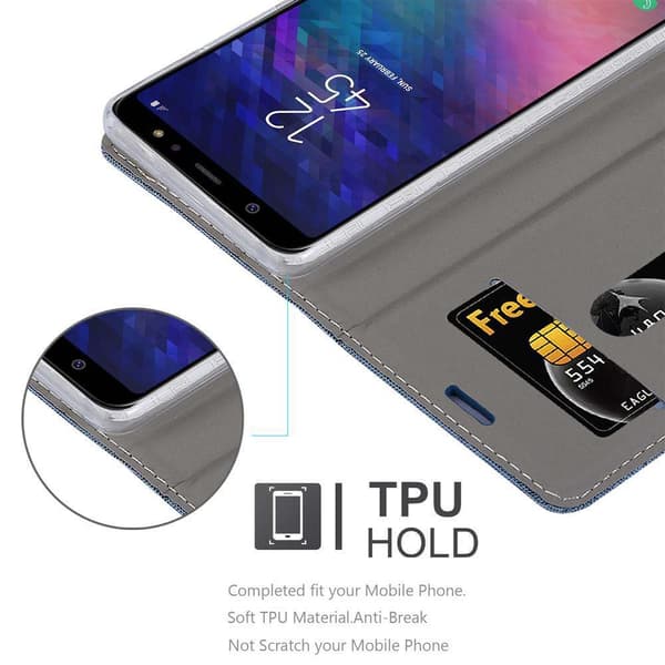 Samsung Galaxy A6 PLUS 2018 Suojakotelo Suojakuori Lompakkokotelo Matkapuhelinkotelo jossa magneettisuljenta, jalusta-toiminto ja korttitasku