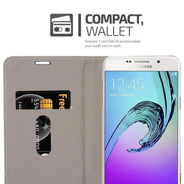 Samsung Galaxy A7 2016 Suojakotelo Suojakuori Lompakkokotelo Matkapuhelinkotelo jossa magneettisuljenta, jalusta-toiminto ja korttitasku