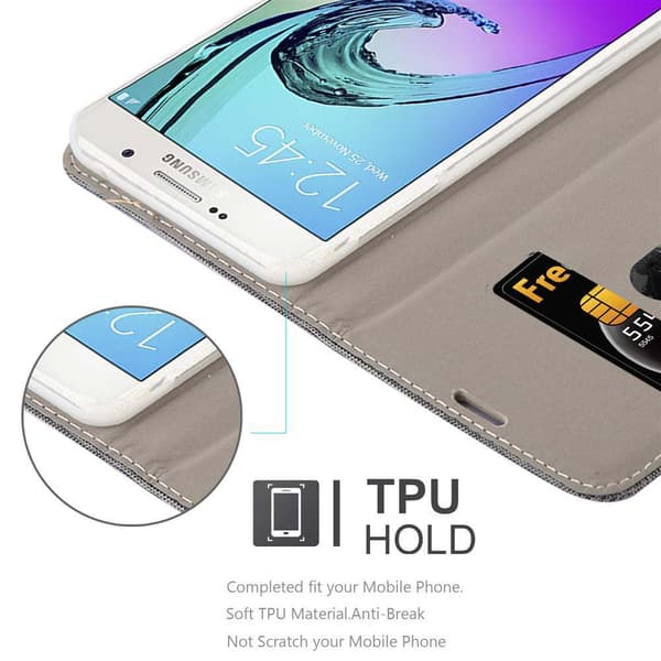 Samsung Galaxy A7 2016 Suojakotelo Suojakuori Lompakkokotelo Matkapuhelinkotelo jossa magneettisuljenta, jalusta-toiminto ja korttitasku