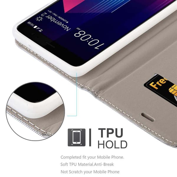 HTC U11 PLUS Suojakotelo Suojakuori Lompakkokotelo Matkapuhelinkotelo jossa magneettisuljenta, jalusta-toiminto ja korttitasku