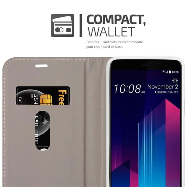 HTC U11 PLUS Suojakotelo Suojakuori Lompakkokotelo Matkapuhelinkotelo jossa magneettisuljenta, jalusta-toiminto ja korttitasku