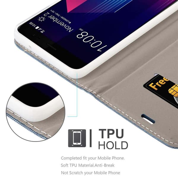HTC U11 PLUS Suojakotelo Suojakuori Lompakkokotelo Matkapuhelinkotelo jossa magneettisuljenta, jalusta-toiminto ja korttitasku