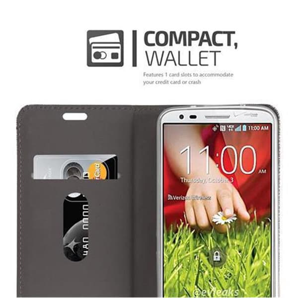 LG G2 Suojakotelo Suojakuori Lompakkokotelo Matkapuhelinkotelo jossa magneettisuljenta, jalusta-toiminto ja korttitasku
