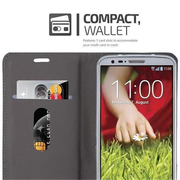 LG G2 Suojakotelo Suojakuori Lompakkokotelo Matkapuhelinkotelo jossa magneettisuljenta, jalusta-toiminto ja korttitasku