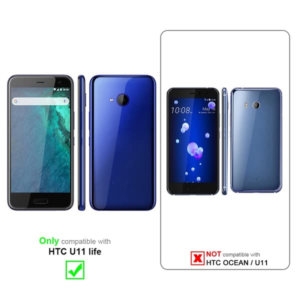 HTC U11 LIFE Suojakotelo Suojakuori Lompakkokotelo Matkapuhelinkotelo jossa magneettisuljenta, jalusta-toiminto ja korttitasku