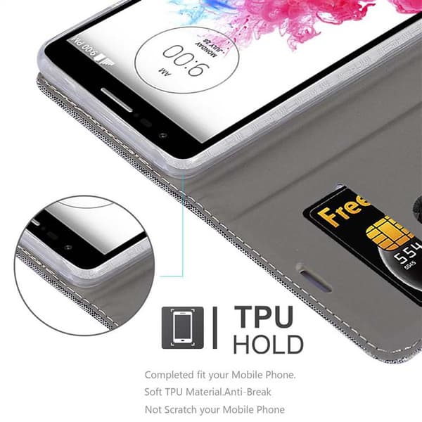 LG G3 MINI / G3 S Suojakotelo Suojakuori Lompakkokotelo Matkapuhelinkotelo jossa magneettisuljenta, jalusta-toiminto ja korttitasku