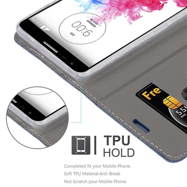 LG G3 MINI / G3 S Suojakotelo Suojakuori Lompakkokotelo Matkapuhelinkotelo jossa magneettisuljenta, jalusta-toiminto ja korttitasku