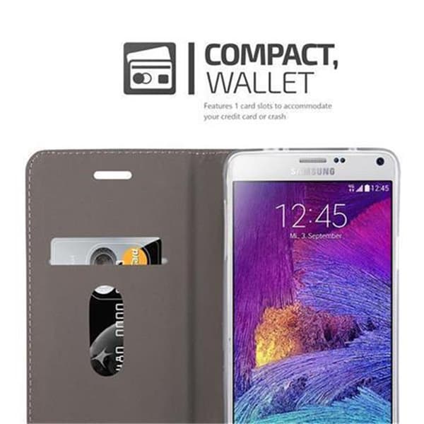 Samsung Galaxy NOTE 4 Skal Plånboksfodral med magnetisk stängning, ståfunktion och kortficka