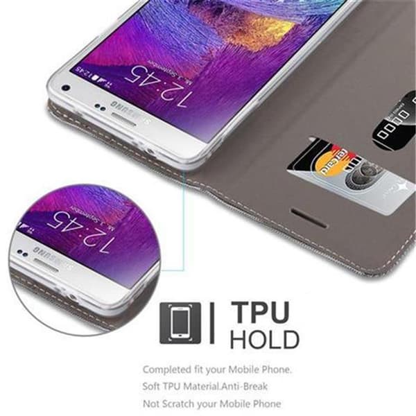 Samsung Galaxy NOTE 4 Skal Plånboksfodral med magnetisk stängning, ståfunktion och kortficka