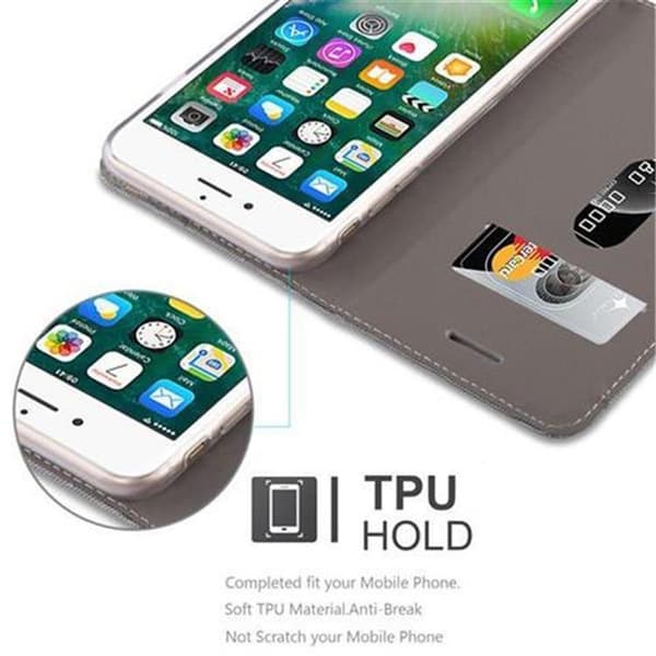 Deksel til iPhone 7 PLUS / 7S PLUS / 8 PLUS Lommebokdeksel med magnetisk lukking, stativfunksjon og kortlomme