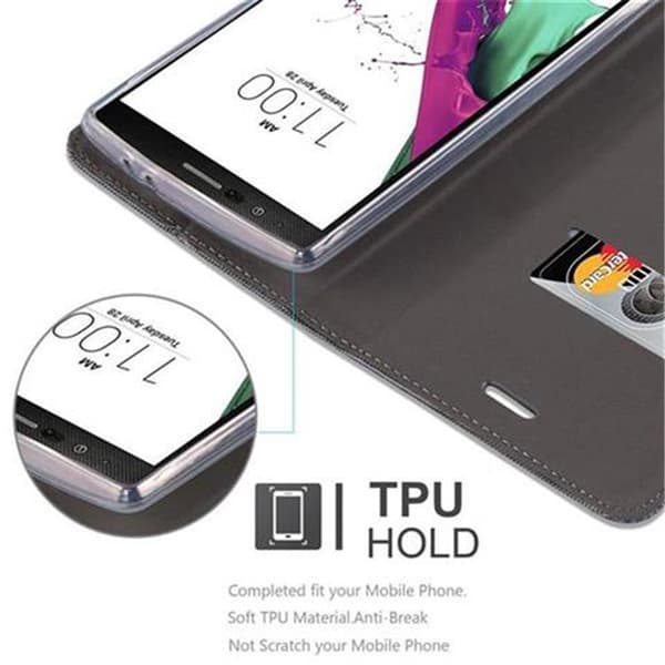 Deksel til LG G4 / G4 PLUS Lommebokdeksel med magnetisk lukking, stativfunksjon og kortlomme