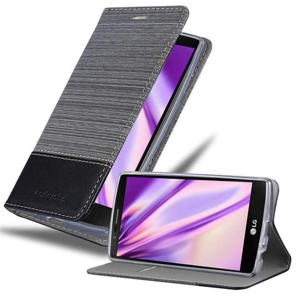 Deksel til LG G4 / G4 PLUS Lommebokdeksel med magnetisk lukking, stativfunksjon og kortlomme GRÅ SVART