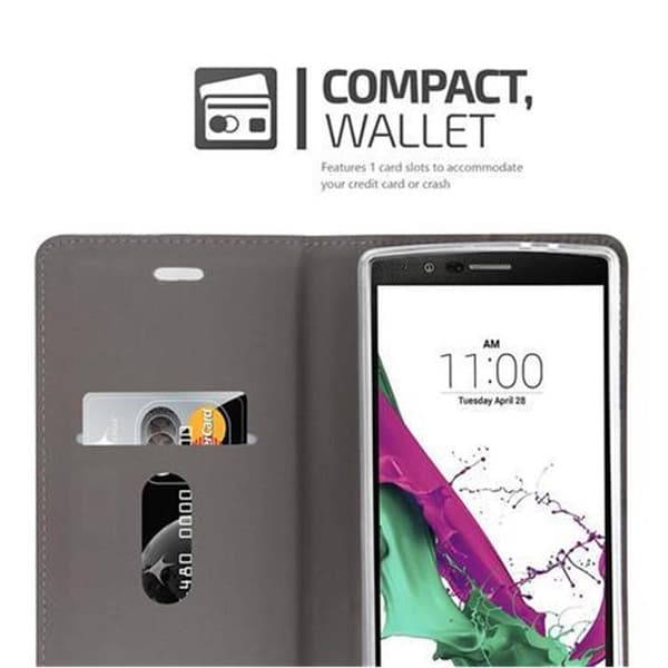 Deksel til LG G4 / G4 PLUS Lommebokdeksel med magnetisk lukking, stativfunksjon og kortlomme